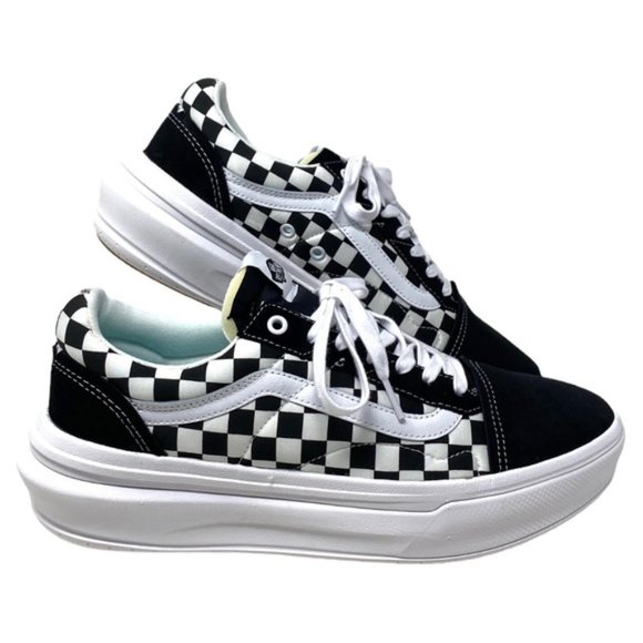 VANS Old Skool Overt CC Shoe Platform Check Black Canvas Suede Men's VN0A7Q5E95Y - Picture 3 of 10
